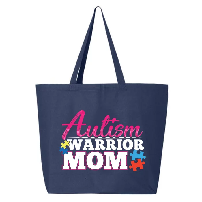 Autism Warrior Mom Cute Autism Awareness Puzzle Piece Gift 25L Jumbo Tote