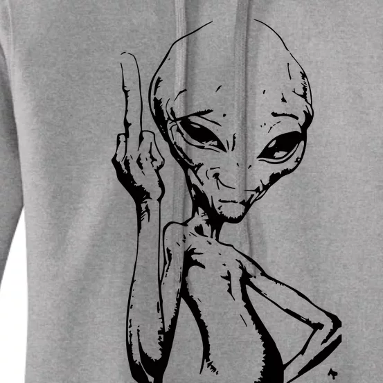 Alien With Middle Finger Women's Pullover Hoodie