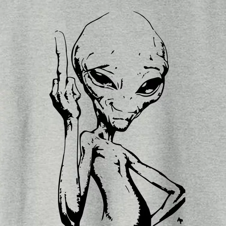 Alien With Middle Finger Women's Crop Top Tee