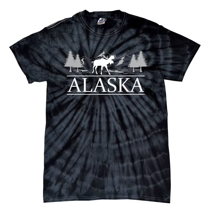 Alaskan Wilderness Moose Glacier Mountains Nature Alaska Tie-Dye T-Shirt