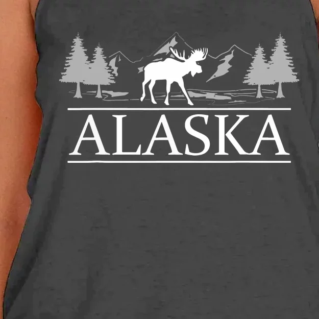 Alaskan Wilderness Moose Glacier Mountains Nature Alaska Women's Knotted Racerback Tank