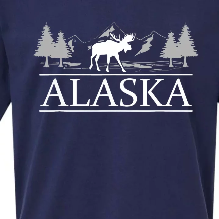 Alaskan Wilderness Moose Glacier Mountains Nature Alaska Sueded Cloud Jersey T-Shirt