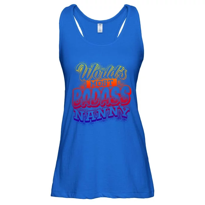 Awesome World's Most Badass Nanny Sitter Funny Gift Ladies Essential Flowy Tank