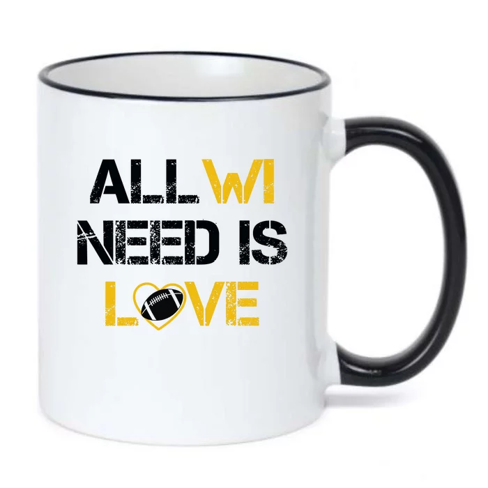 All Wi Need Is Love Green Bay Black Color Changing Mug