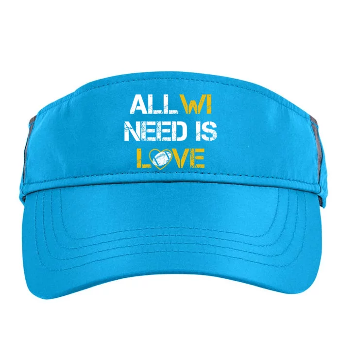 All Wi Need Is Love Green Bay Adult Drive Performance Visor