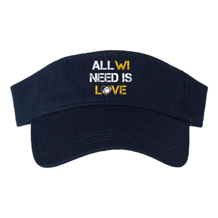 All Wi Need Is Love Green Bay Valucap Bio-Washed Visor