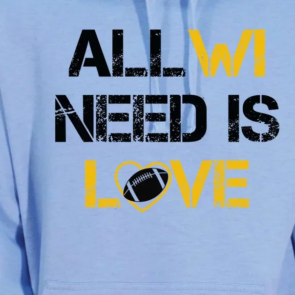 All Wi Need Is Love Green Bay Unisex Surf Hoodie