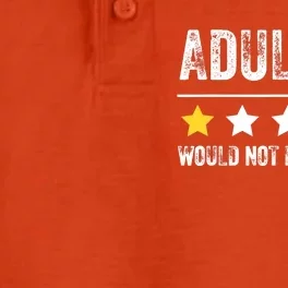 Adulting Would Not Recommend 1 Star Rating Funny For Adults Dry Zone Grid Performance Polo