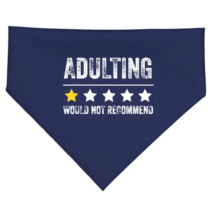 Adulting Would Not Recommend 1 Star Rating Funny For Adults USA-Made Doggie Bandana