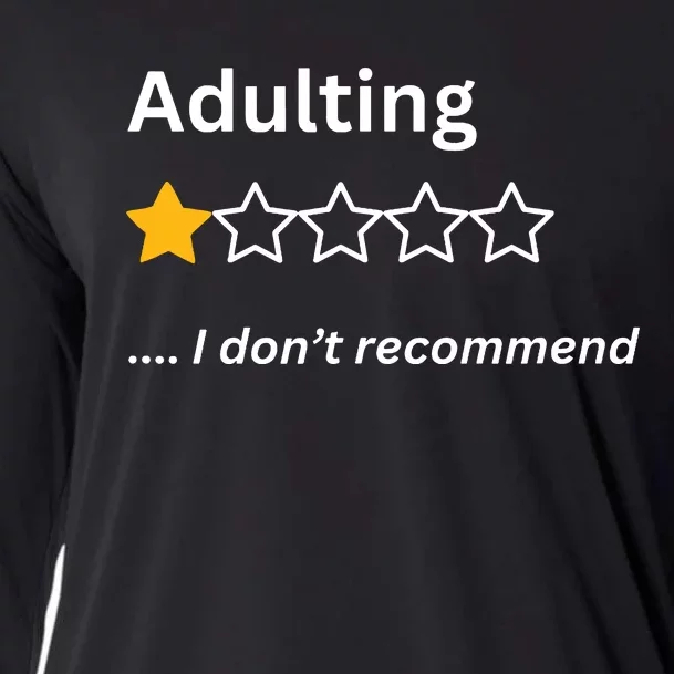 Adulting Would Not Recommend Funny One Star Cooling Performance Long Sleeve Crew