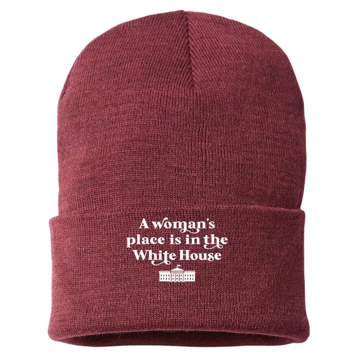 A WomanS Place Is In The White House Woman Female President Sustainable Knit Beanie