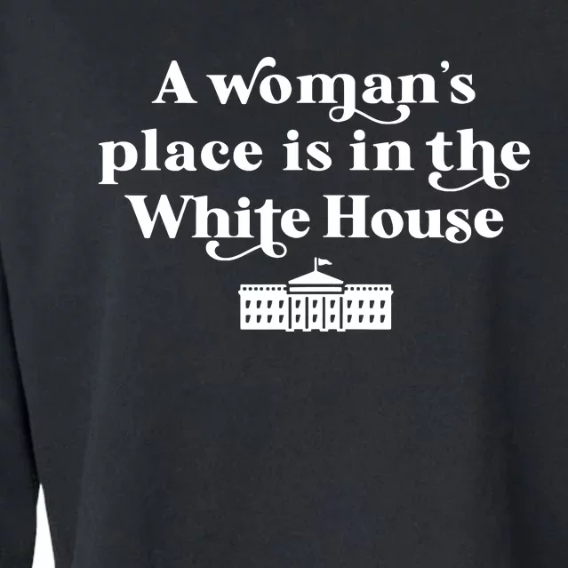 A Womans Place White House Feminist Kamala Harris 2024 Cropped Pullover Crew