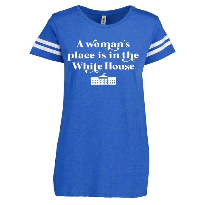 A Womans Place White House Feminist Kamala Harris 2024 Enza Ladies Jersey Football T-Shirt