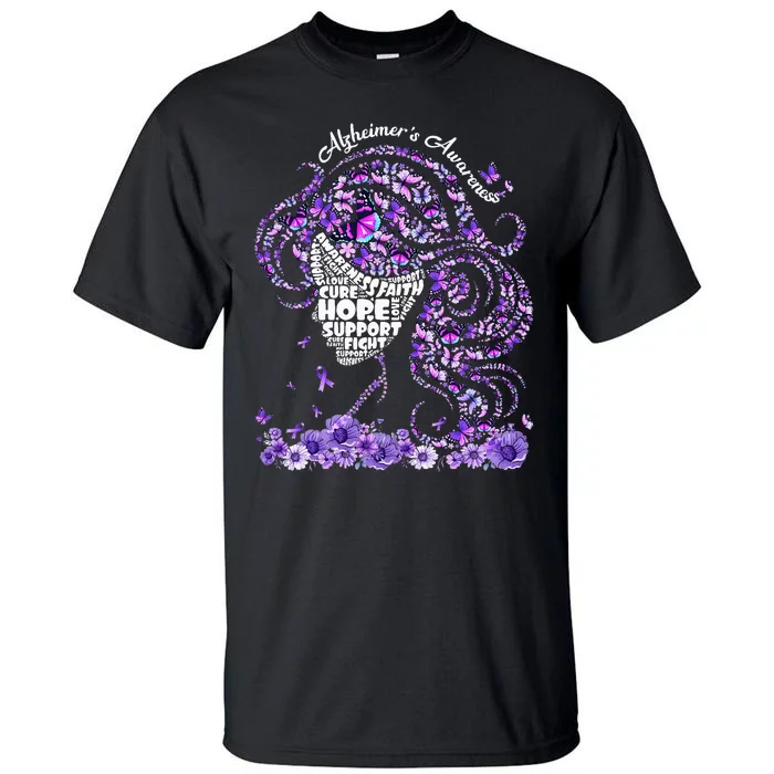 Alzheimers Wear Purple Alzheimers Awareness 2024 Tall T-Shirt