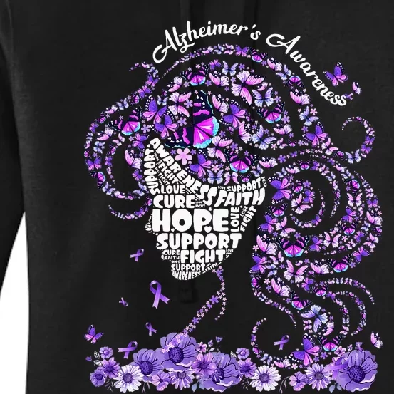 Alzheimers Wear Purple Alzheimers Awareness 2024 Women's Pullover Hoodie