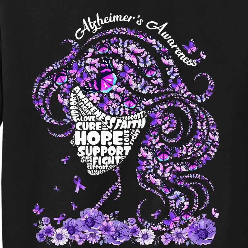 Alzheimers Wear Purple Alzheimers Awareness 2024 Tall Sweatshirt