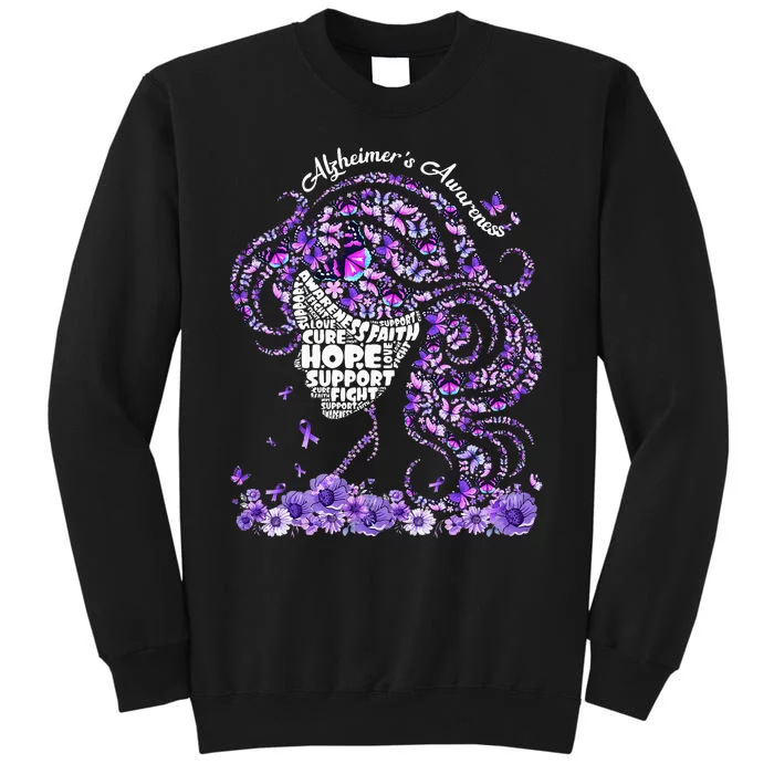 Alzheimers Wear Purple Alzheimers Awareness 2024 Tall Sweatshirt