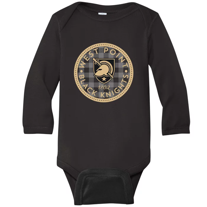 Army West Point Black Knights Plaid Badge Baby Long Sleeve Bodysuit