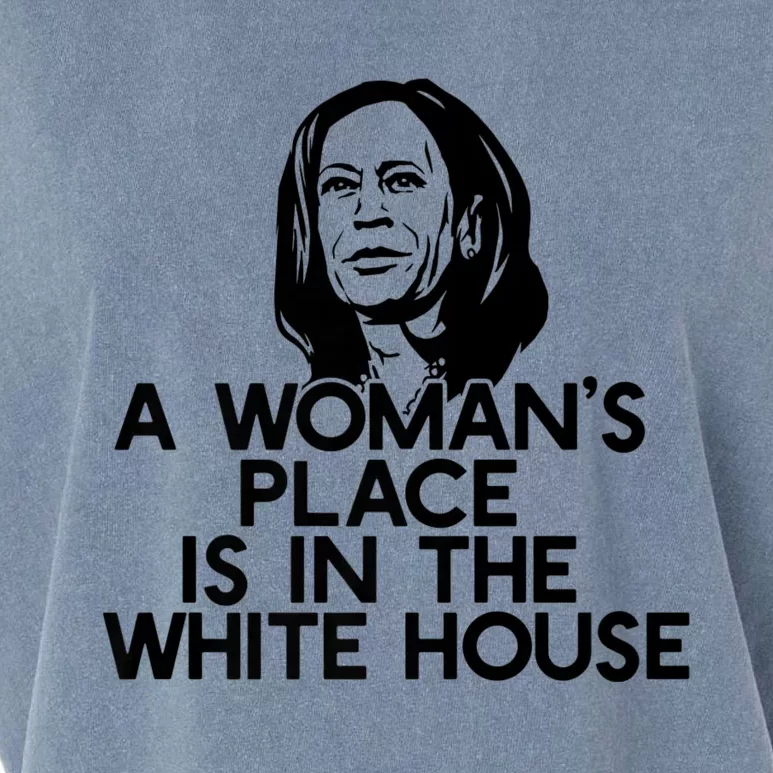 A WomanS Place Is In The White House Kamala Harris Meme Garment-Dyed Women's Muscle Tee