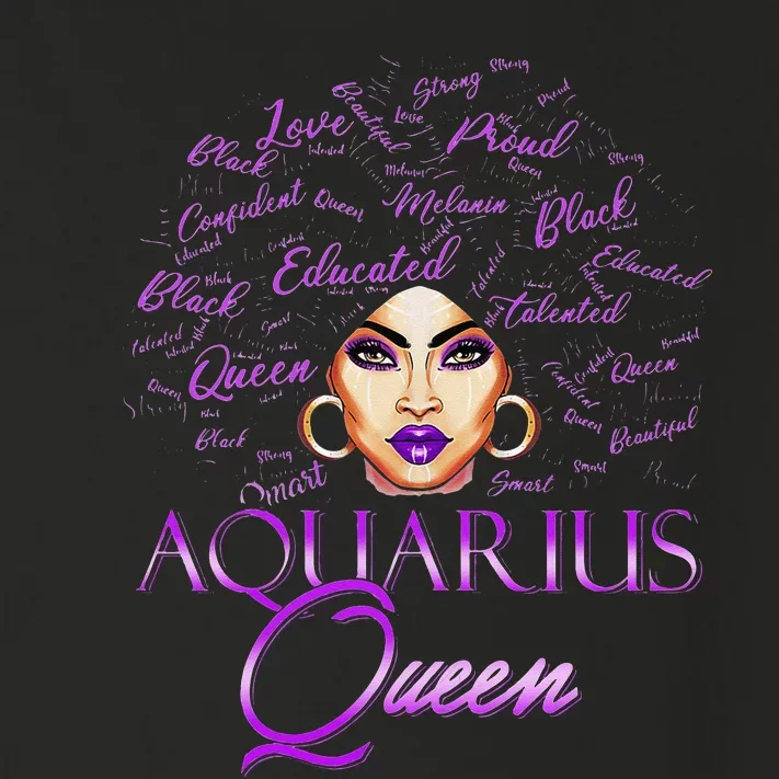 Aquarius Wo Purple Afro Queen Black Zodiac Birthday Toddler Long Sleeve Shirt