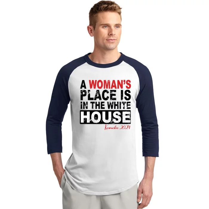 A Womans Place Is In The White House Women Baseball Sleeve Shirt