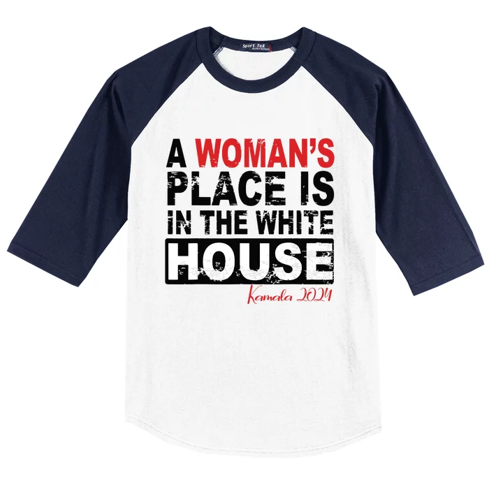 A Womans Place Is In The White House Women Baseball Sleeve Shirt