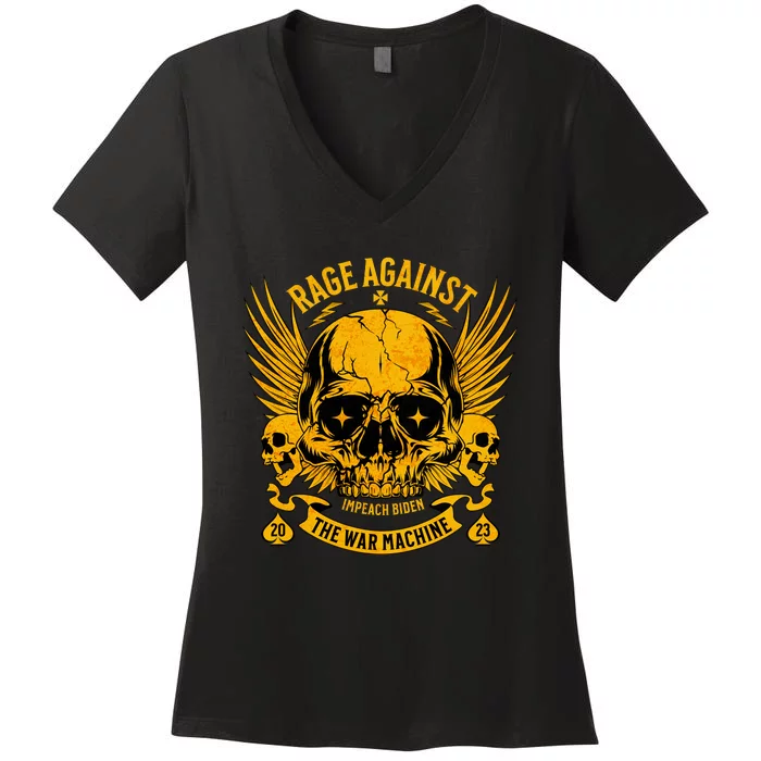 Anti War Peace Impeach Biden Ukraine Women's V-Neck T-Shirt