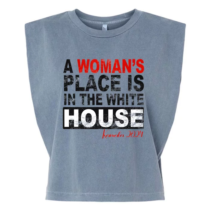 A WomanS Place Is In The White House President Quote 2024 Garment-Dyed Women's Muscle Tee