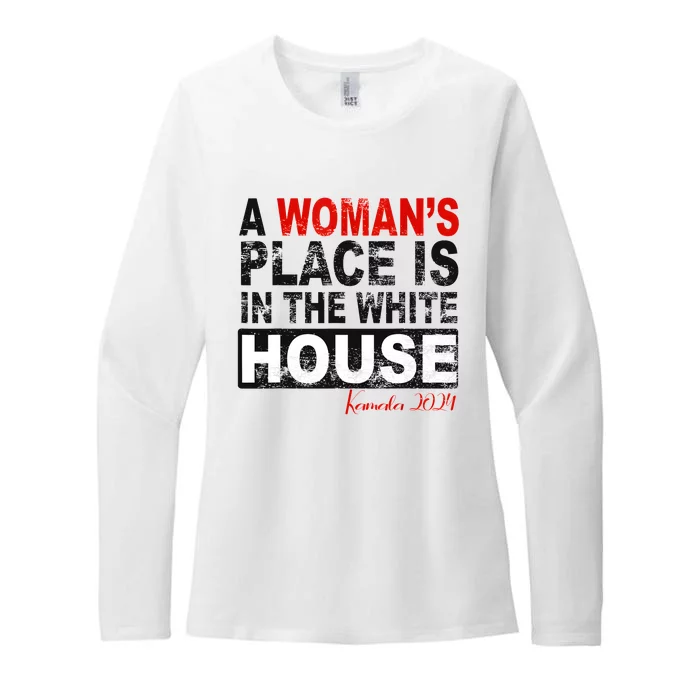 A WomanS Place Is In The White House President Quote 2024 Womens CVC Long Sleeve Shirt