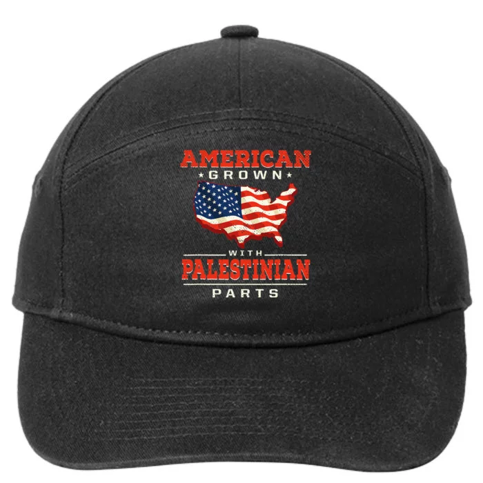 American with Palestinian Parts Patriotic Palestine 7-Panel Snapback Hat