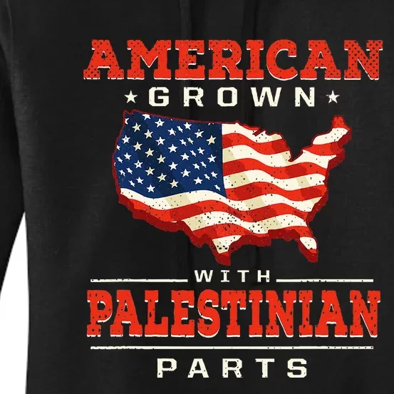 American with Palestinian Parts Patriotic Palestine Women's Pullover Hoodie