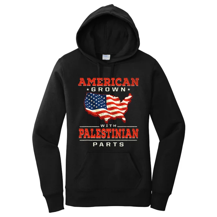 American with Palestinian Parts Patriotic Palestine Women's Pullover Hoodie