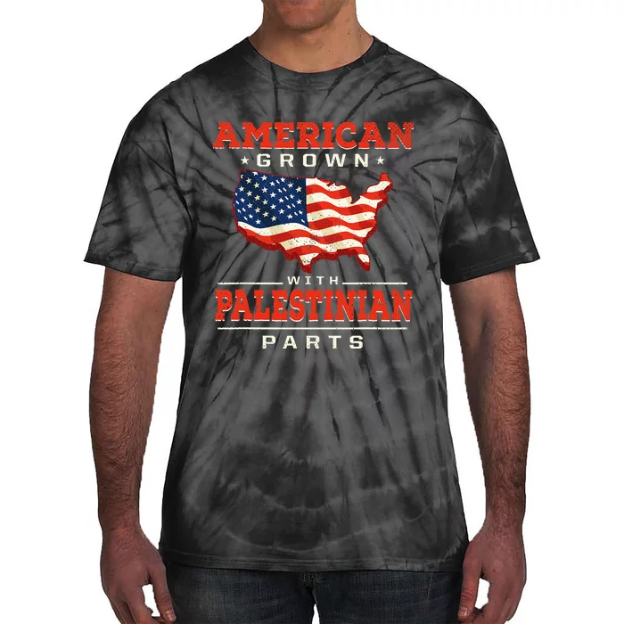 American with Palestinian Parts Patriotic Palestine Tie-Dye T-Shirt