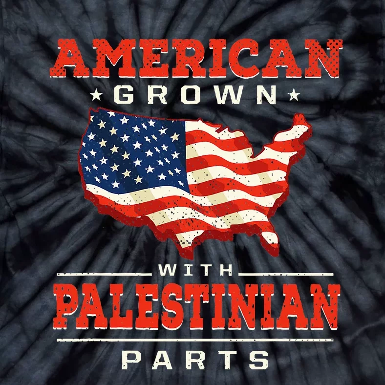 American with Palestinian Parts Patriotic Palestine Tie-Dye T-Shirt