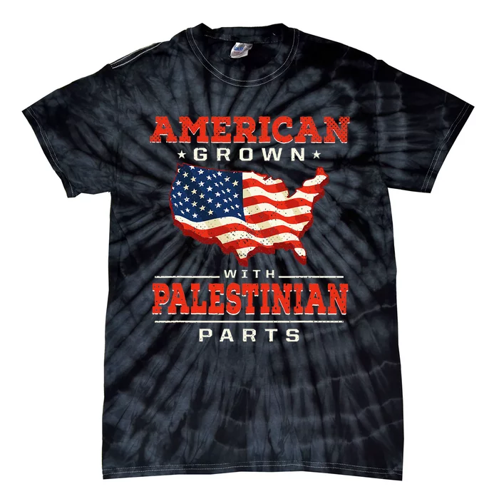 American with Palestinian Parts Patriotic Palestine Tie-Dye T-Shirt