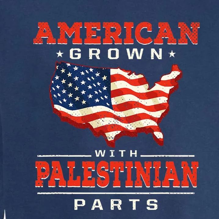 American with Palestinian Parts Patriotic Palestine Garment-Dyed Sweatshirt