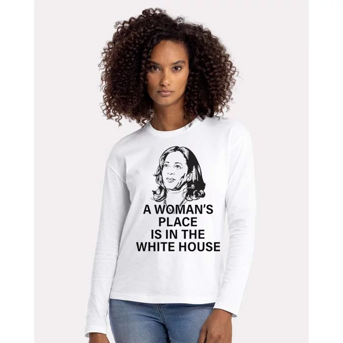 A WomanS Place Is In The White House Gift Womens Cotton Relaxed Long Sleeve T-Shirt