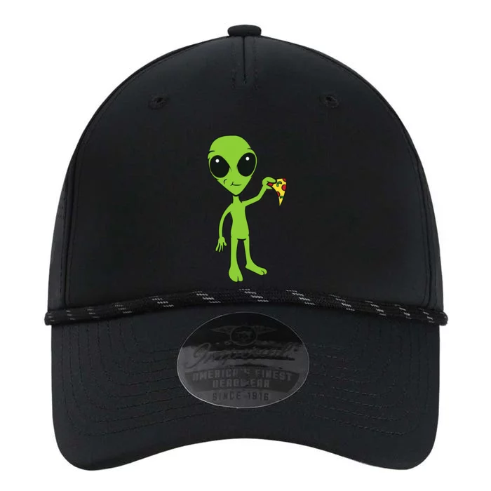 Alien With Pizza Slice Ufo Cute Alien Eating Pizza Performance The Dyno Cap