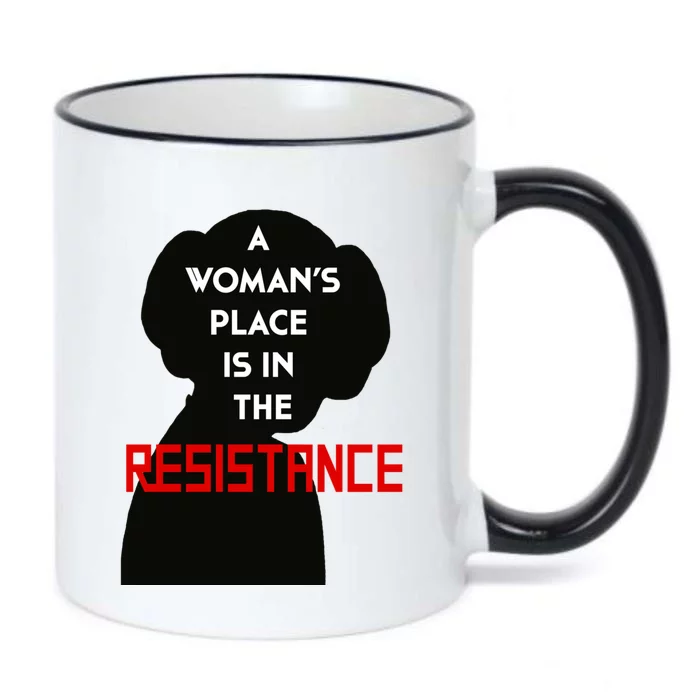 A WomanS Place Is In The Resistance Black Color Changing Mug