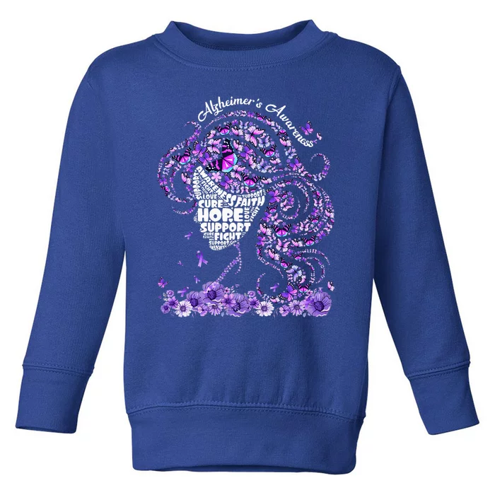 Alzheimers Wear Purple Alzheimers Awareness 2024 Toddler Sweatshirt