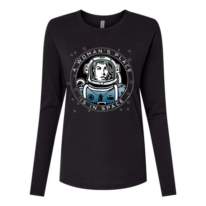 A Woman's Place Is In Space Womens Cotton Relaxed Long Sleeve T-Shirt