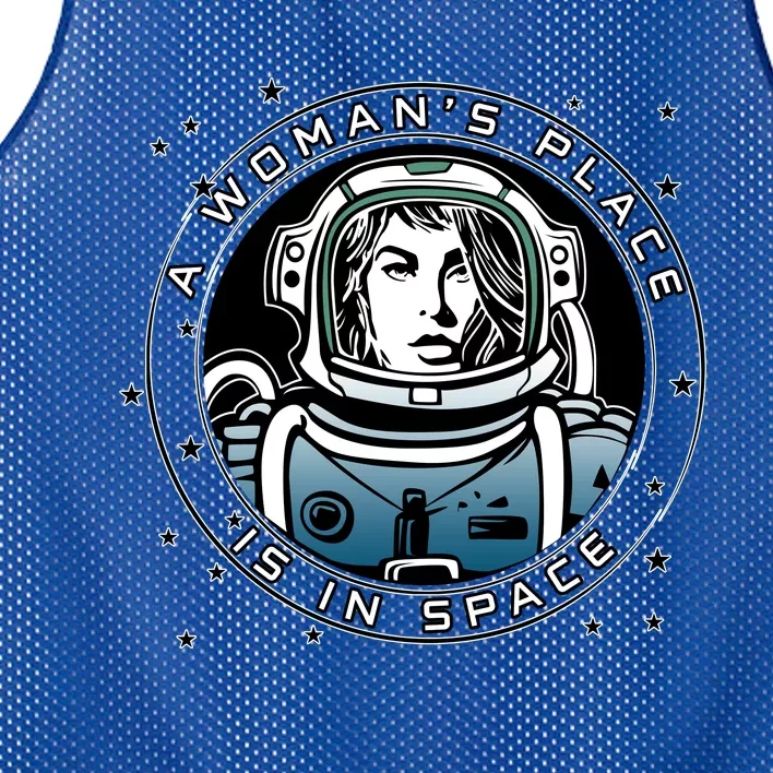 A Woman's Place Is In Space Mesh Reversible Basketball Jersey Tank