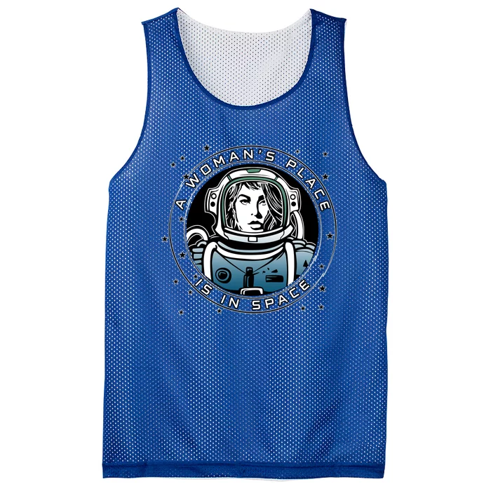 A Woman's Place Is In Space Mesh Reversible Basketball Jersey Tank