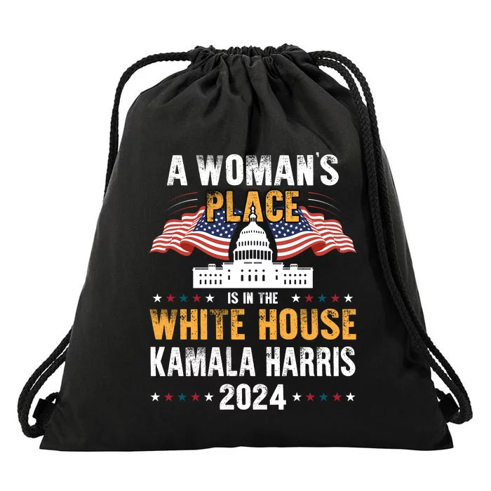 A WomanS Place Is In The White House Drawstring Bag