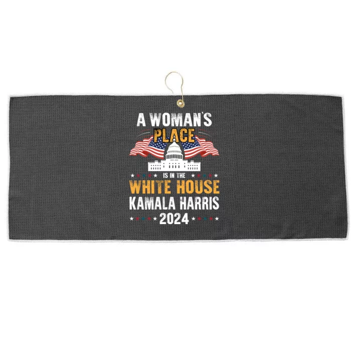 A WomanS Place Is In The White House Large Microfiber Waffle Golf Towel