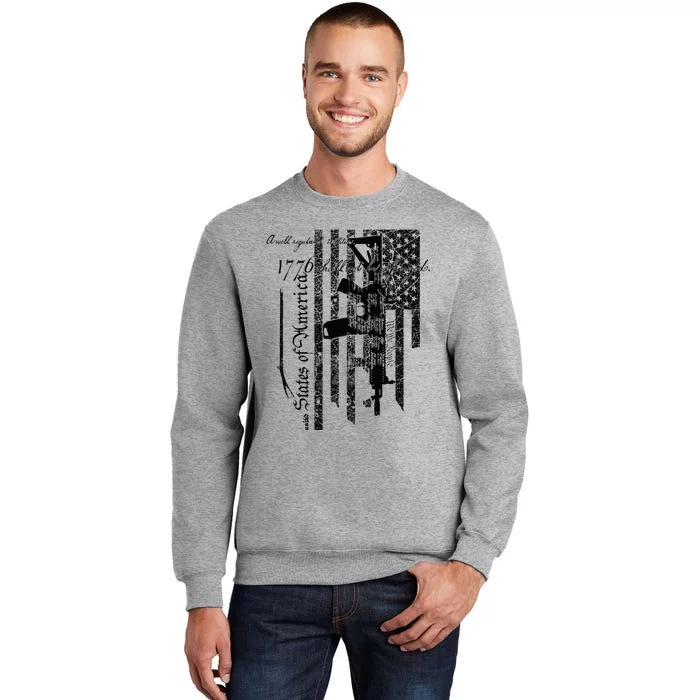 A Well Regulated Militia Gun Rights Patriotic Tall Sweatshirt