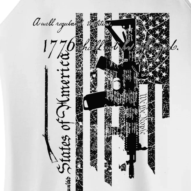 A Well Regulated Militia Gun Rights Patriotic Women’s Perfect Tri Rocker Tank