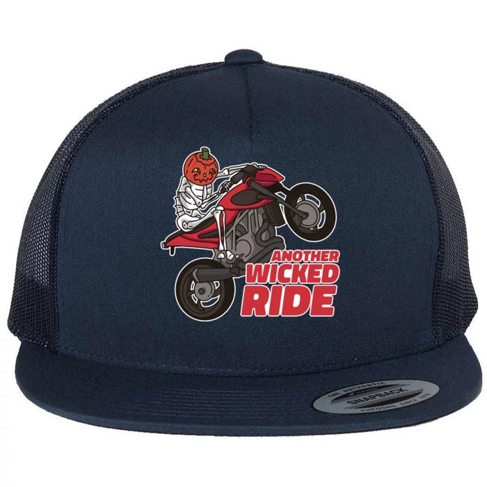 Another Wicked Ride Pumpkin Flat Bill Trucker Hat