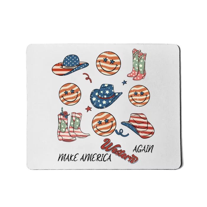 American Western Retro 4th Of July Patriotic Gift Mousepad