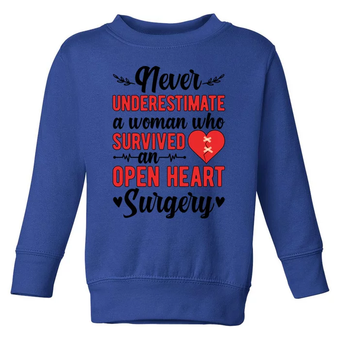 A Who Survived Open Heart Surgery Recovery Gift Toddler Sweatshirt